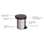 Lixeira Tramontina Inox C/Pedal 5Lt 94538/705