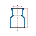 Bucha redutora soldavel longa 75 x 50 MM