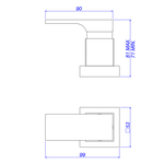 Acabamento para Registro 1/2" e 3/4" com Mecanismo 1/2 Volta Deca 4916.CT90.PQ.MT