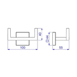 Cabide Duplo DECA Clean - 2062.C.CLN Cromado
