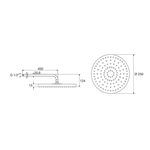 Ducha redonda com braço p/parede Cromado Rainsense Roca A5B1650C0C