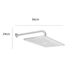 Ducha quadrada com braço p/parede Cromado Rainsense Roca A5BA650C0C