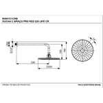 Ducha Parede Redondo com Braço Boss 220 mm Cromado Incepa 