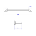 Porta Toalha Deca Quadratta barra 30cm 2040 BL83 030 MT