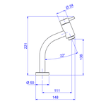 Torneira de mesa para lavatório Bica alta Deca 1197.C.LNK