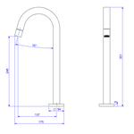 Torneira Bica Alta para Lavatório Tube Black Matte Deca 1198.BL.TUB.MT