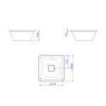 Cuba Deca Slim de Embutir Quadrada L.31030.17 Branco