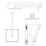 Chuveiro Deca Quadrado C/Desviador e Ducha 1934.C.DES Cromado