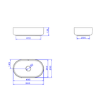 Cuba Deca de Apoio Oval Cinza Antracite L.14050.85