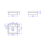 Cuba Sobrepor Quadrada com Mesa L.21040.M.49 Sálvia 