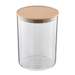 Pote Hermético UZ 1,4L Transparente C/Tampa Cappuccino