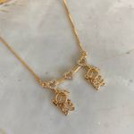 Colar de dois filhos em zircônia transparente 
