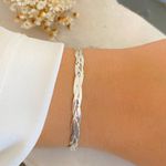 Pulseira trançada 3 fios prata 925