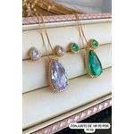 Conjunto De Gota Na Pedra Com Detalhe Cravejado