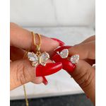 Conjunto De Borboleta Na Pedra De Zircônia