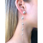 Brinco Cascata De Bola Lisa no Banho de Prata