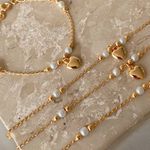 Pulseira infantil de coração com perolas 