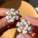 Brinco de flor na zircônia 