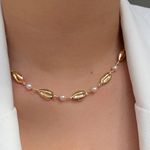 Chocker de búzios com perola 