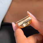 Anel linha Luxo quadrado com detalhes em micro zircônia 