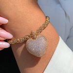 Pulseira linha Premium de coração cravejado 