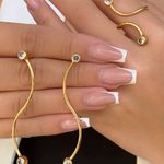 Conjunto 3 peças minimalistas com detalhe em zircônia 