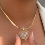 Conjunto de coração cravejado 