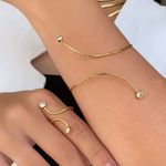 Conjunto 3 peças minimalistas com detalhe em zircônia 