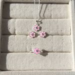 Conjunto Infantil De Prata 925 De Flor 