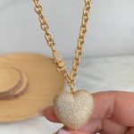 Colar de coração cravejado Linha Premium 