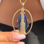 Colar Nossa Senhora Das Graças Cravejado Na Zircônia Luxo