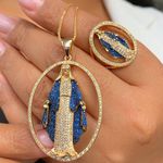 Colar Nossa Senhora Das Graças Cravejado Na Zircônia Luxo