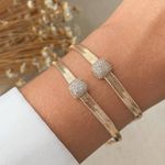 Pulseira de fita com detalhes em micro zircônia 