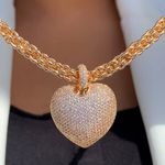 Colar de coração cravejado Linha Premium 