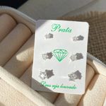 Trio de brinco de estrela na prata 925