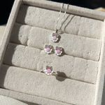 Conjunto Infantil De Prata 925 De Flor 