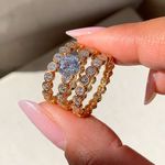 Anel Triplo Linha Luxo trabalhado em micro zircônia 