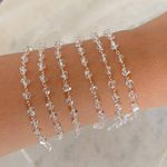 Pulseira no banho Prata de cristal 