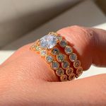 Anel Triplo Linha Luxo trabalhado em micro zircônia 