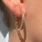 Brinco Argola com Detalhe Cravejado