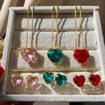 Conjunto De Coração Com Pedra Em Zircônia