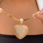 Conjunto de coração cravejado 