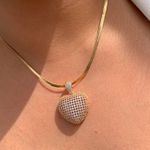 Conjunto de coração cravejado 