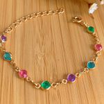 Pulseira Infantil na Zircônia Colorida 