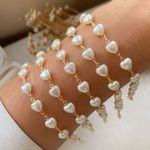 Pulseira de coração na Perola 