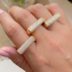 Anel quadrado cravejado na micro zircônia 