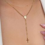Colar de terço Nossa Senhora com esferas 