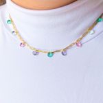 Colar Chocker Com Ponto De Luz Colorida