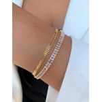 Pulseira dupla riviera com malha 