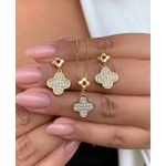 Conjunto de trevo cravejado